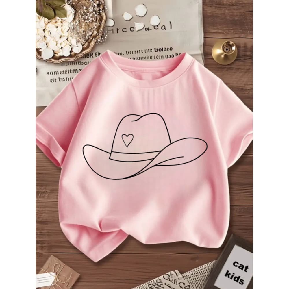 Blusinha Infantil Blusa Camiseta Menina Agro Rodeio Feminina 100% Algodão Chapéu Coração Boa Qualidade