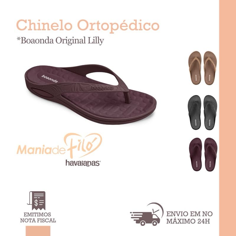 Chinelo Ortopédico Boaonda Original Lilly Anatômico Confortável Macio Fascite Plantar Esporão Barato