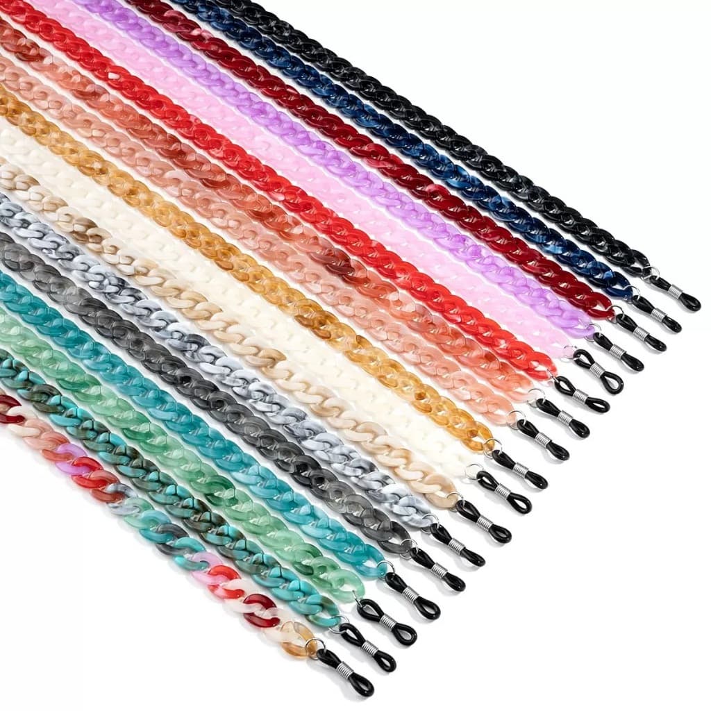 【LOUIE SHARK】Corrente De Óculos Acrílico Plástico Da Moda Corda De Segurança Várias Cores