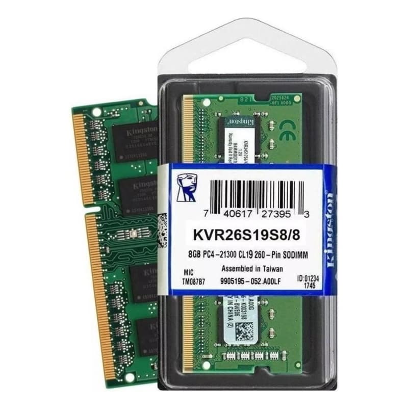 Memória RAM 8GB DDR4 2666Mhz Kingston KVR26S19S8/8
