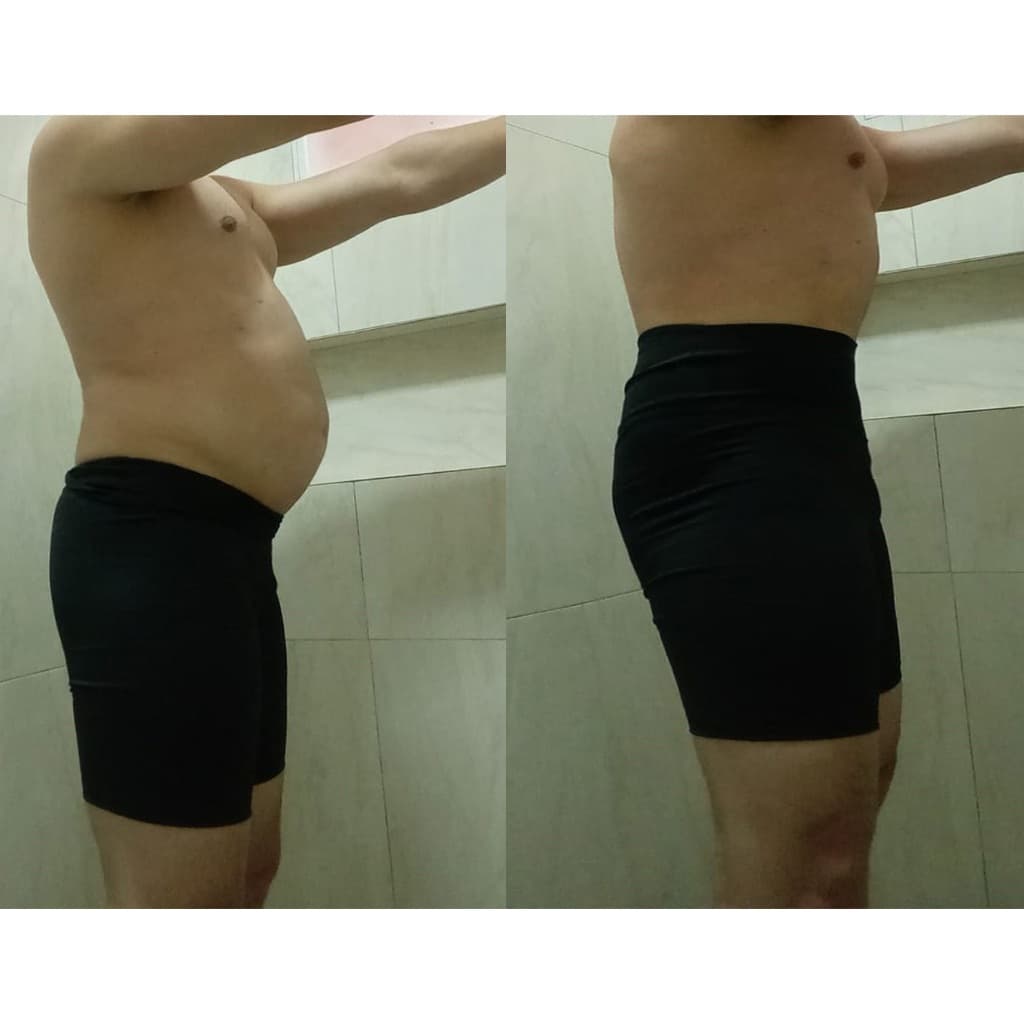 Bermuda Masculina Cinta modeladora de compressão forte de alta performance cós alto