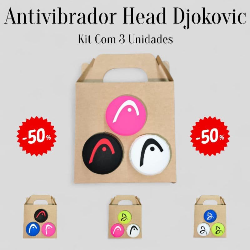 Antivibrador Head Djokovic - Kit Com 3 Unidades - Para Raquetes De Tênis