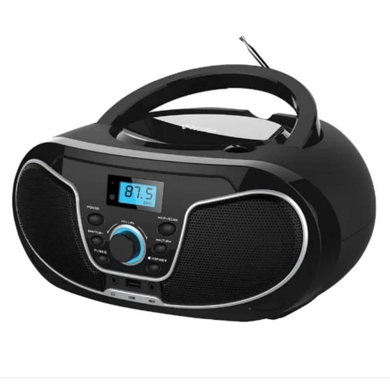 Radio Toca CD 4LIFE FLD02 com Bluetooth / MP3 / FM / USB / Aux / Bivolt - Preto envio imediato