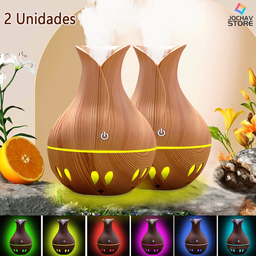 Ultrassônico De Ambiente Portátil Led 300ml Umidificador E Aromatizador De Ar Grande 8H Difusor Elétrico Para Quarto