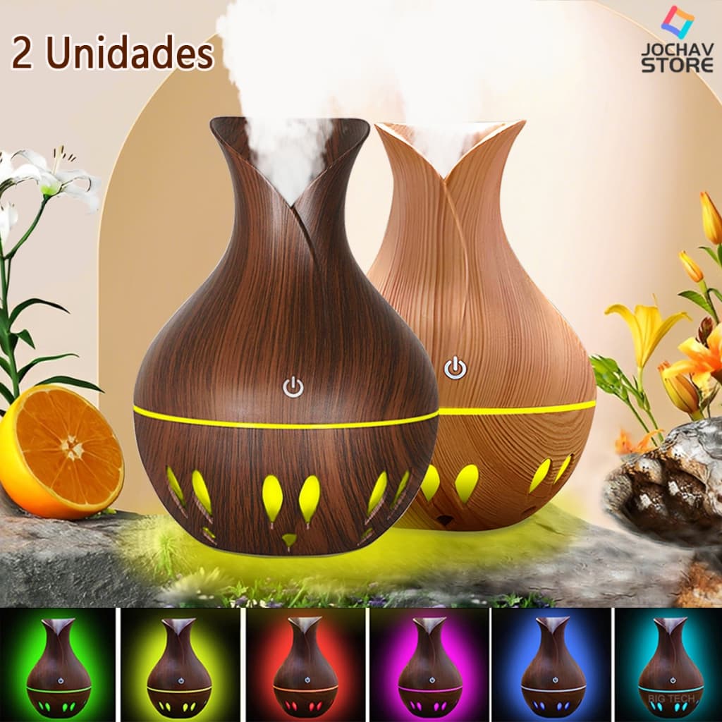 Difusor Aromatizador Umidificador De Ar De Ambiente 8H LED Ultrassônico Portátil Escritório Grande Para Quarto Carro