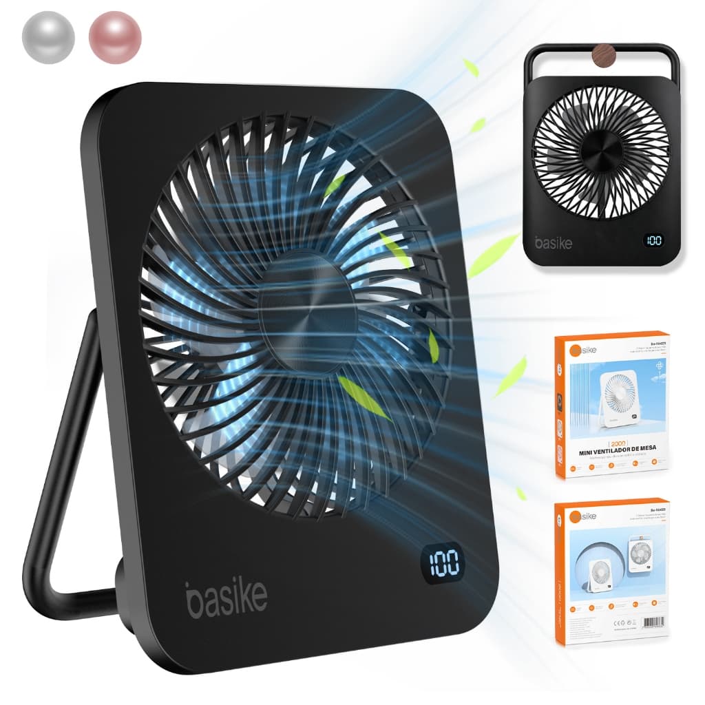 INOVA mini ventilador USB de mão recarregável portátil silencioso 5 Velocidades - Ideal para Viagens e Escritório