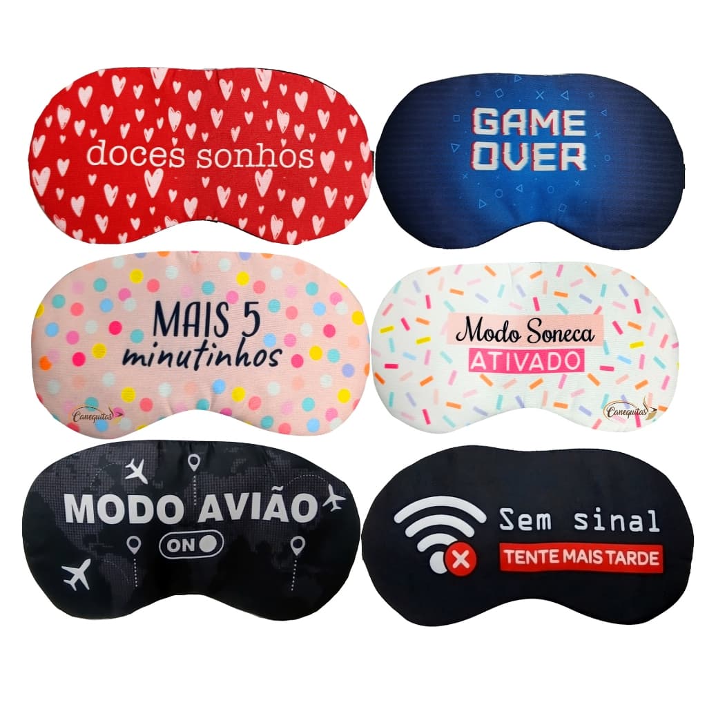 Tapa Olho Divertidos Variedades Modo Aviao Mascara De Dormir Game Over Com Gel