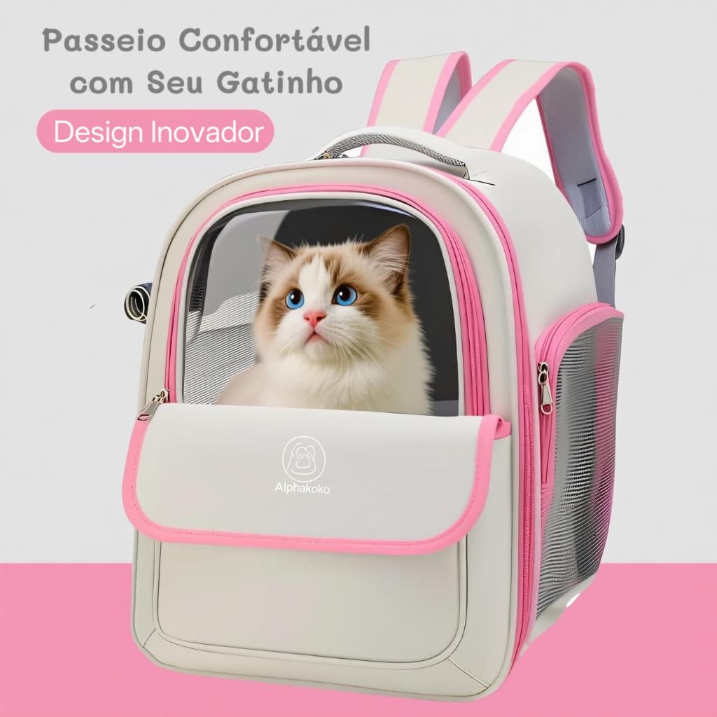 Mochila Pet Visao Panoramica Transparente 3 entradas ventilação boa com malha respirável
