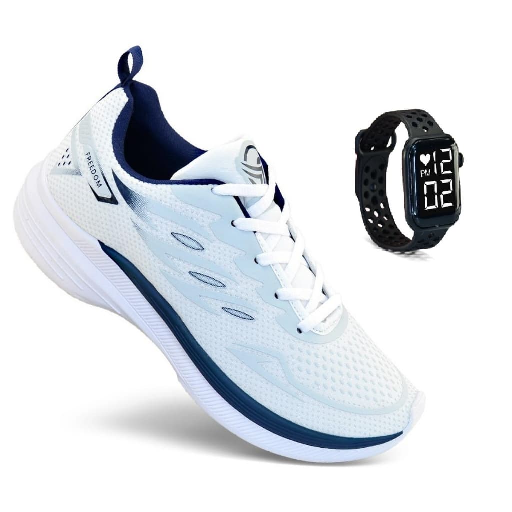 Tenis Masculino + Relogio Esportivo Caminhada Treino Corrida Lançamento