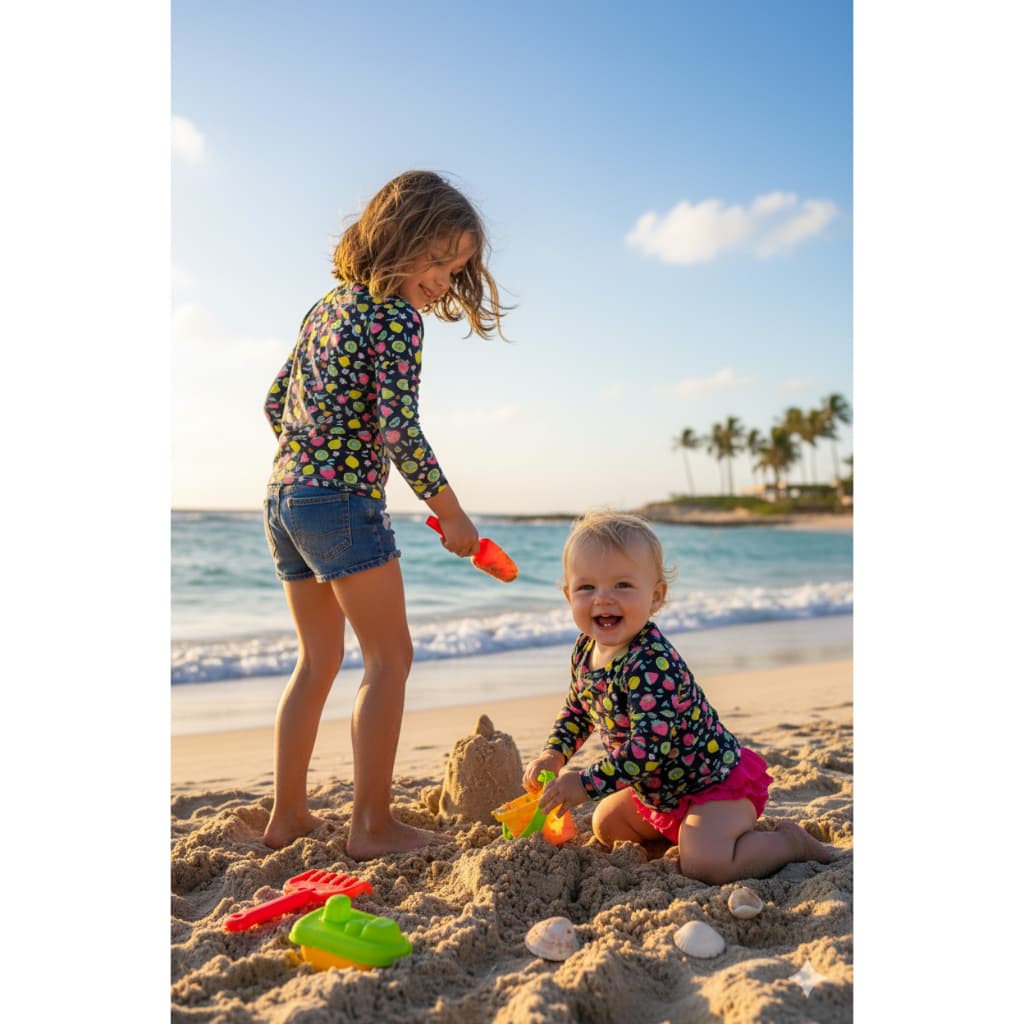 Blusa Infantil UV 50+ Manga Longa – Proteção Solar Praia Piscina Menino e Menina Moda Verão