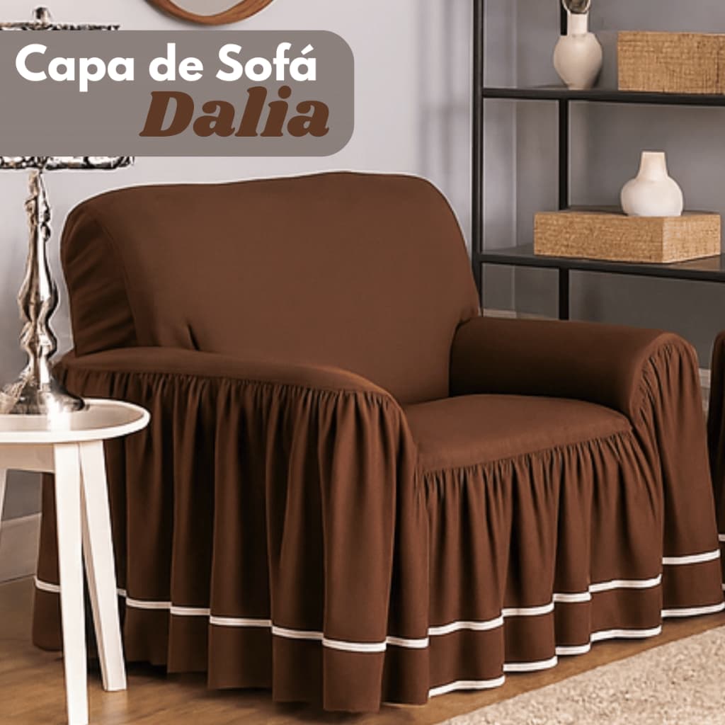 Protetor de Sofá 2 Lugares C/ Babado Microfibra Peletizada Várias Estampas Sofisticada