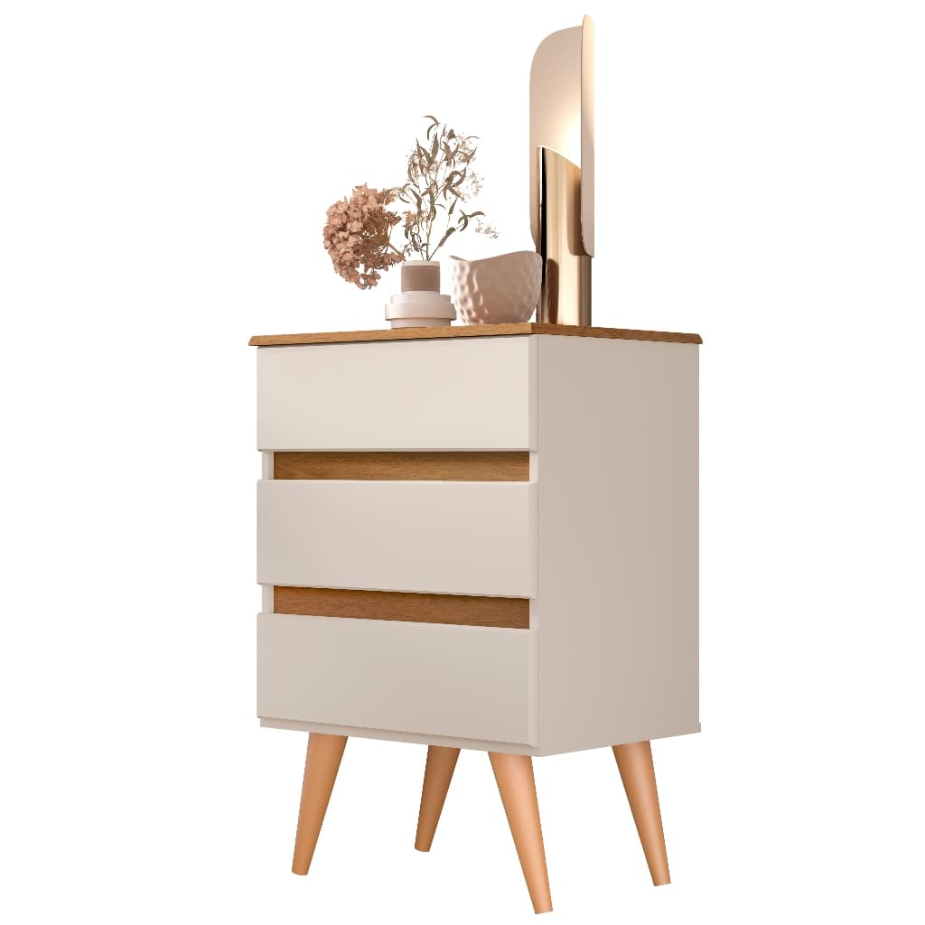 Mesa De Cabeceira Criado Roma 3 Gavetas Para Quarto - Várias Cores