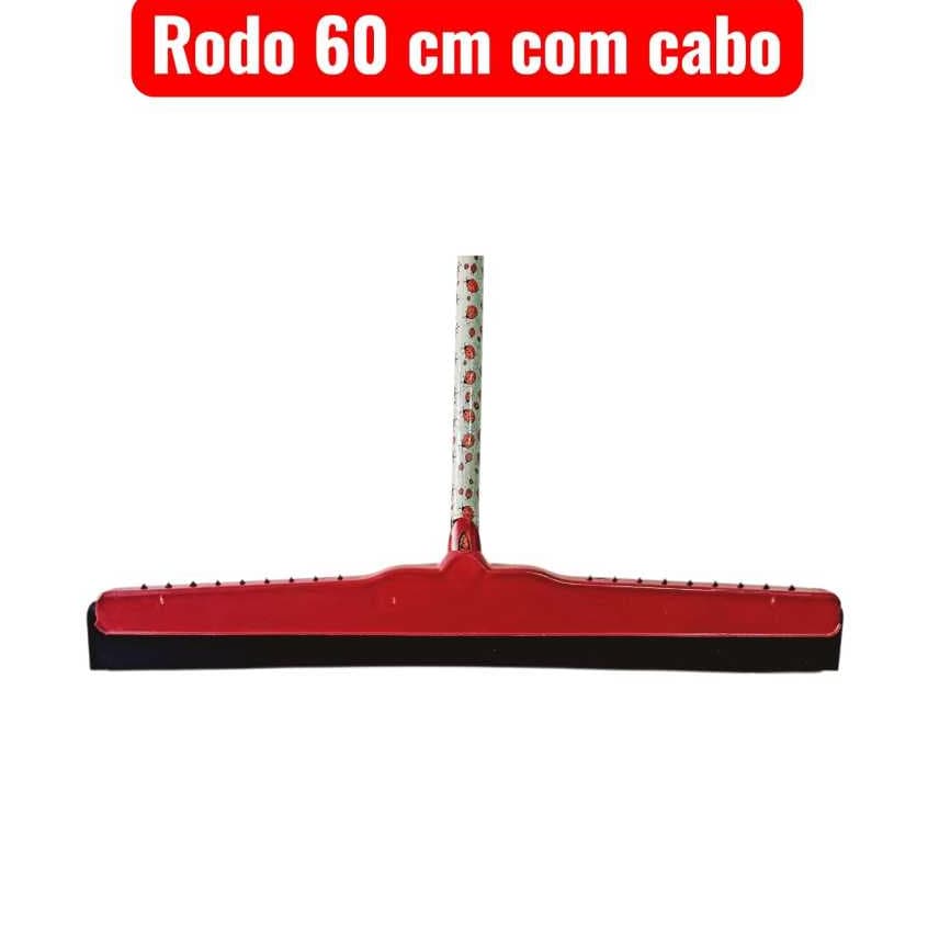 Rodo plástico 60 cm com cabo, puxa e seca, resistente e reforçado