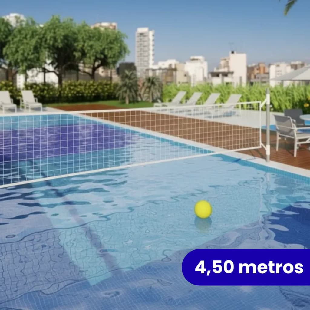 Rede de Volei de Piscina de 4,50 metros 1 Faixa Resistente Biribol