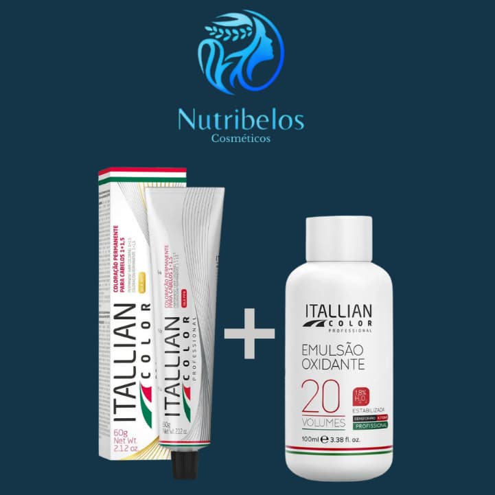 Coloração Itallian Color+OX 20 Itallian  | Cobre 100% dos Fios Brancos|Cores Intensas e Brilho
