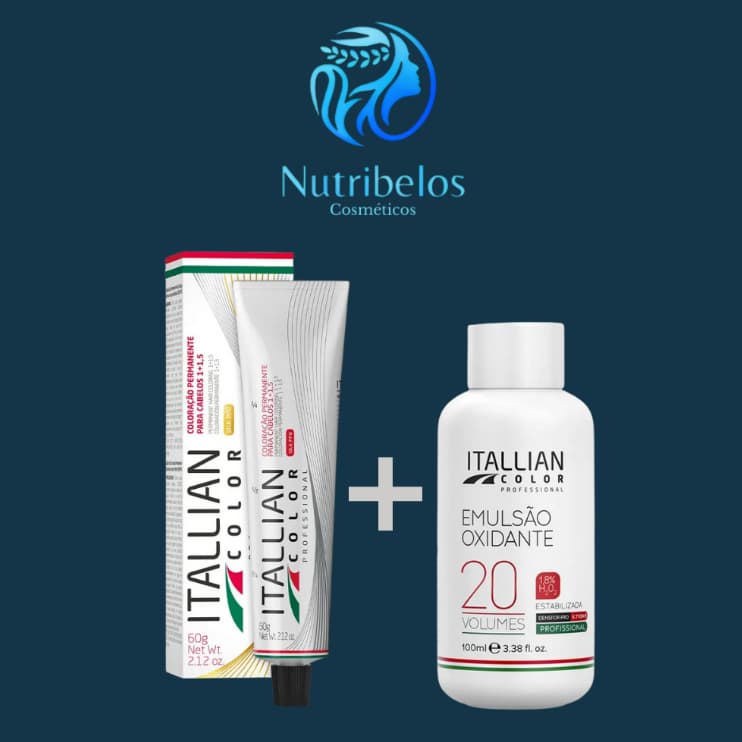Coloração Itallian Color + OX 20 Itallian | Cobre 100% dos Fios Brancos |Cores Intensas e Brilho