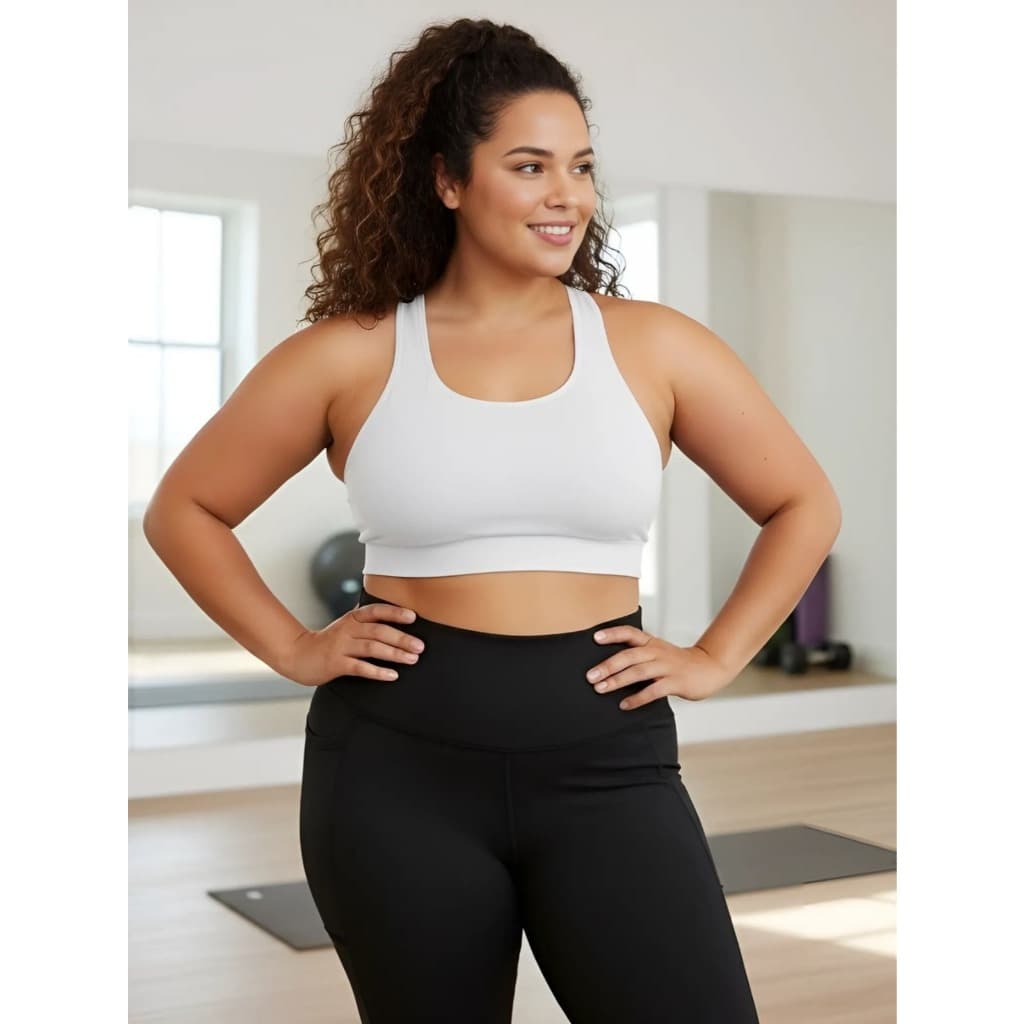 Top Academia Plus Size Suplex de Poliéster Roupas Fitness Femininas