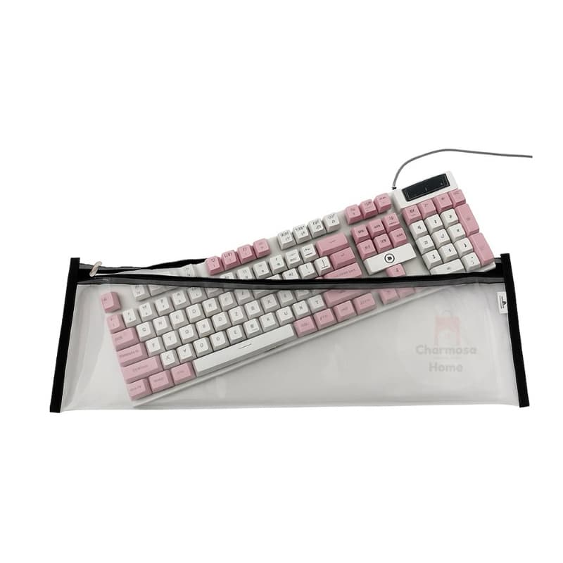 Capa plástica transparente protetora com zíper para teclado PC
