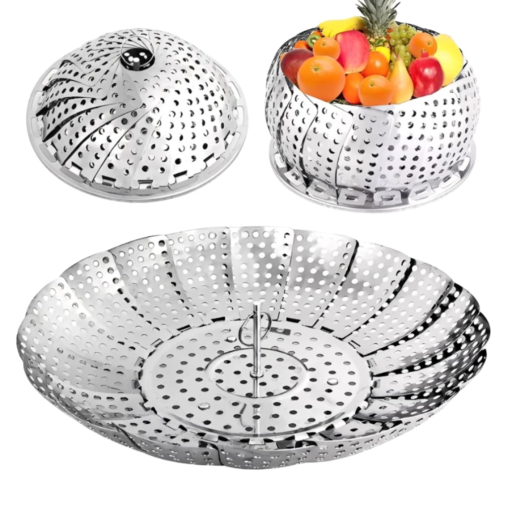 Cesto Cozimento A Vapor Inox Cozinhar Legumes Verduras Fruta