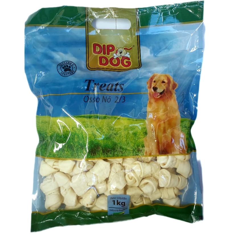 Osso nó 1kg petisco para cães vários tamanhos Nozinho Dip Dog Treats