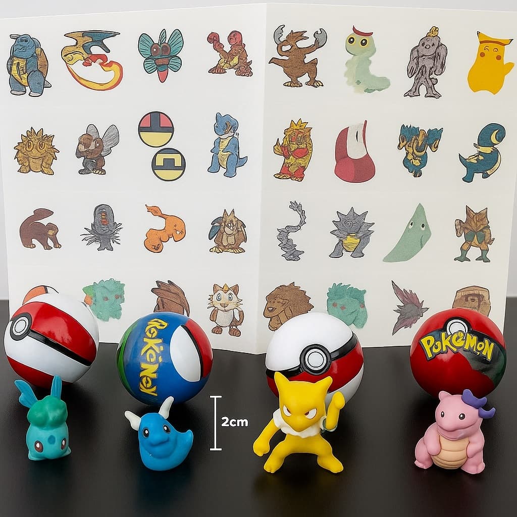 Kit 50 Lembrancinha Tipo Pokémon + 32 Tatuagens Festa  Decoração Sortida