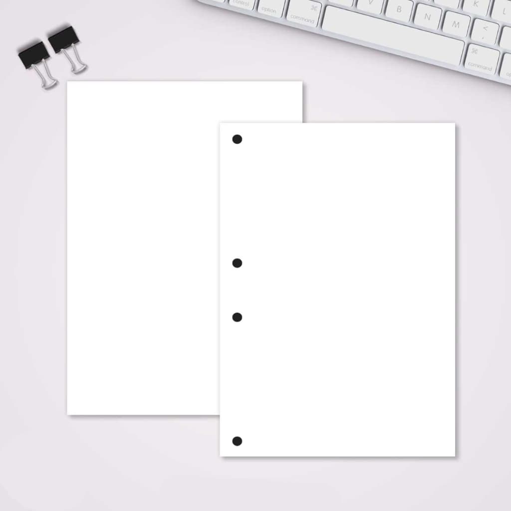 Refil Folha Fichário A5 Sem Pauta - básico | 100 Folhas - 4 Furos