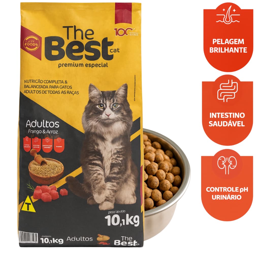 Ração The Best Cat Premium Especial – Frango & Arroz 10,1kg - Alimento para gatos