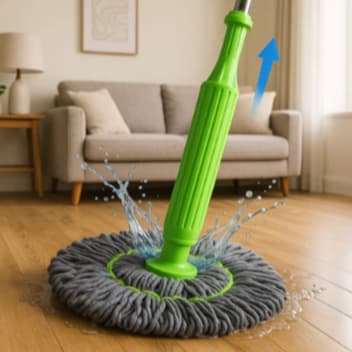 Mop 2 em 1 com desidratação automática esfregão giratório limpeza de piso fácil cozinha e banheiro