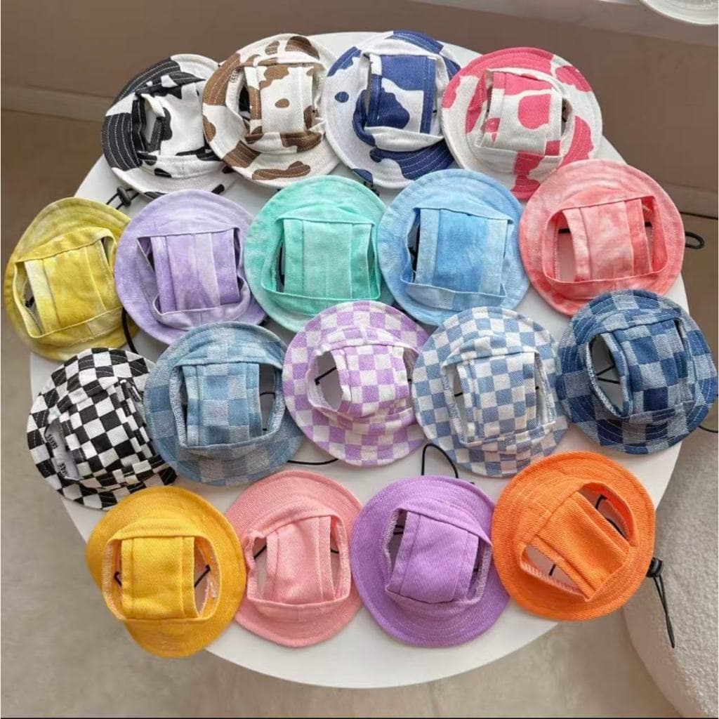 Boné De Pescador Animais De Estimação , Filhote De Gato De Sol Chapéu Ajustável Para Cachorro Com Furos As Orelhas