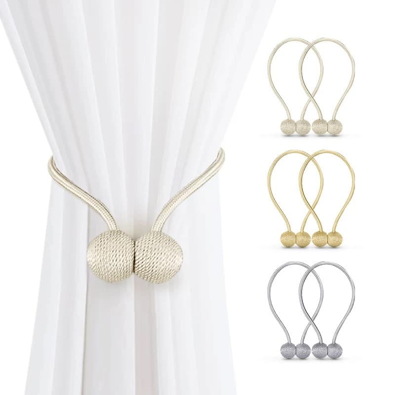 Kit 2 Prendedor de Cortina Magnetica Cinta De Cortina Com Imã Decoração De Cortina