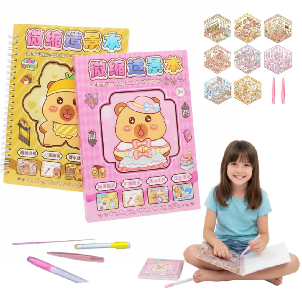 Kit Conjuntos Adesivos 3D Cenas de casa Capivara  ou Labubu Promoção