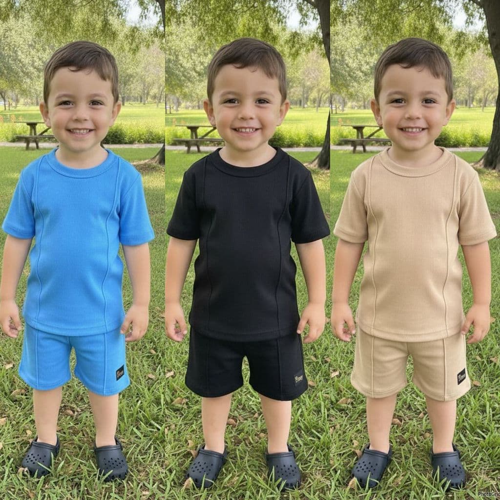 Conjunto Infantil Basico Masculino Verão Short e Camisa Menino Estiloso Mauricinho