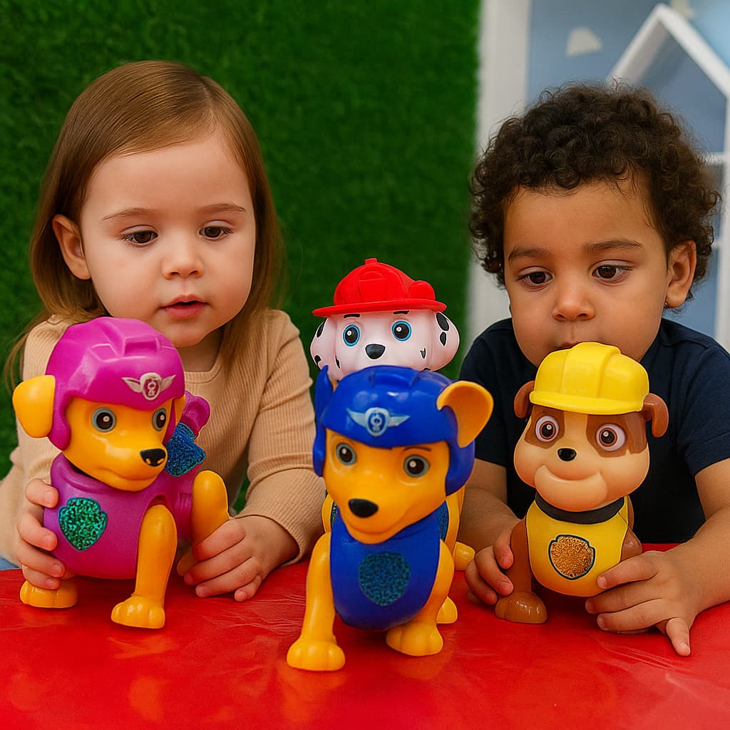 Brinquedo Infantil Cachorro Patrulha Canina Fujão Babyland Cachorrinho Robô Com Luz e Anda Pilha