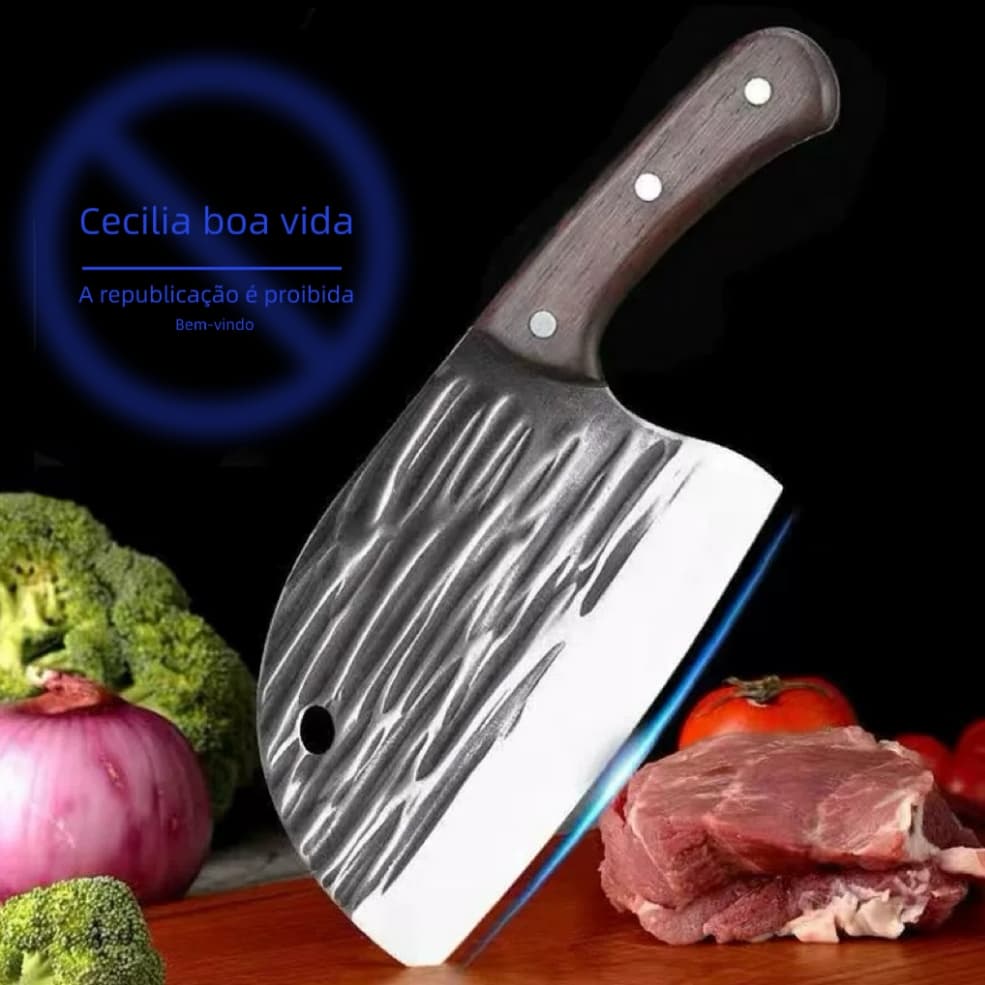 Faca Cozinha Cutelo Chef Afiada, Cortar Carne Açougueiro Praticidade Na Cozinha