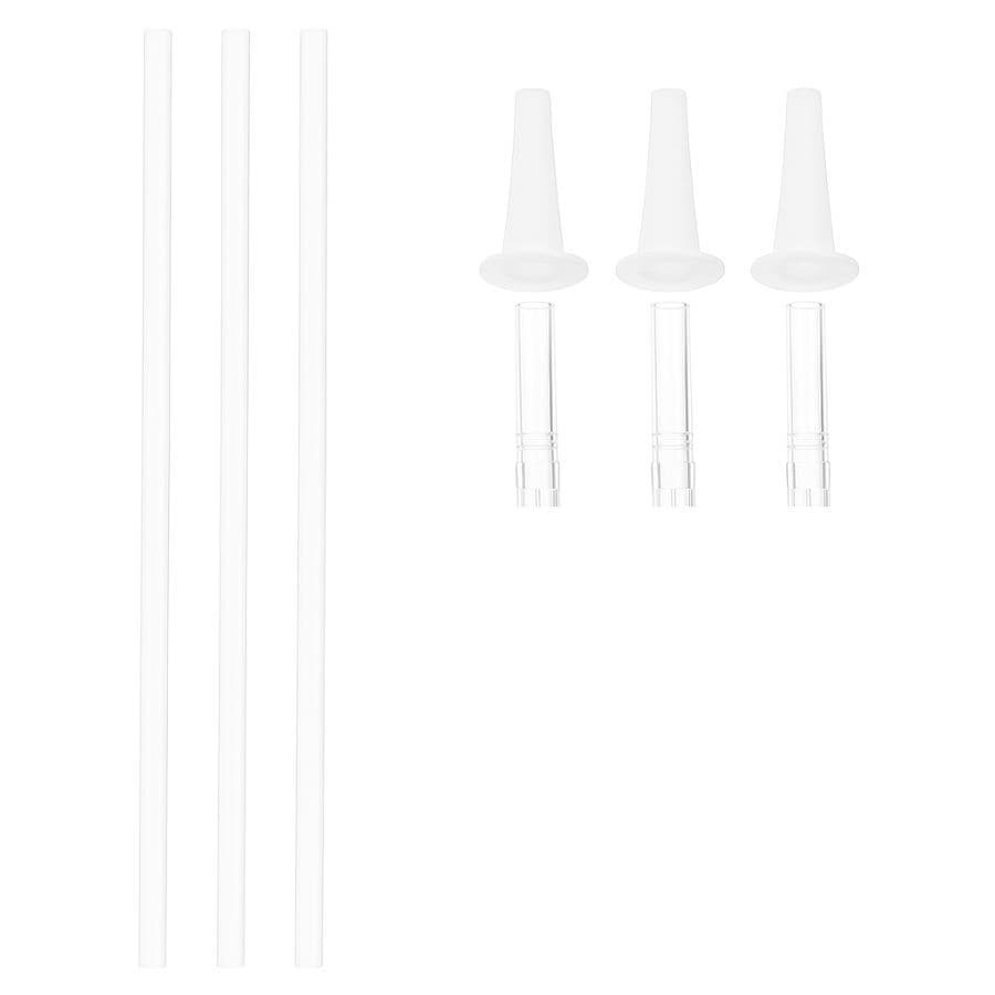 KIT 3 CANUDOS Reutilizáveis ​​para Garrafas de Água com Tampa de Bico 30cm BRANCO