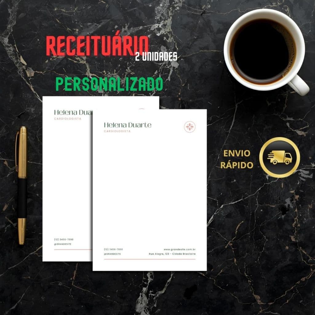 2 unidades de bloco Receituários A5 - Bloco de Anotações colorido personalizado - Envio rápido