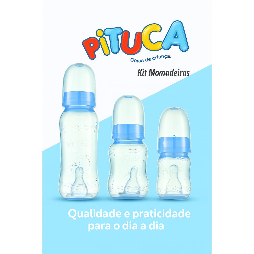 Kit 3 mamadeiras bico ortodôntico