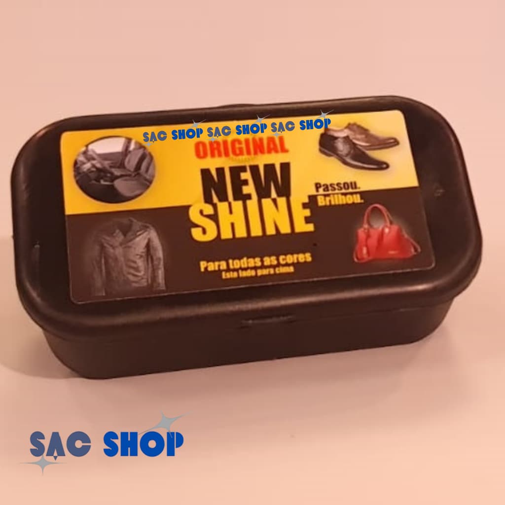 Esponja New Shine  de Brilho Instantâneo Incolor para Restauração de Couro, Hidratar e Renovar Sapatos, Bolsas e Painéis