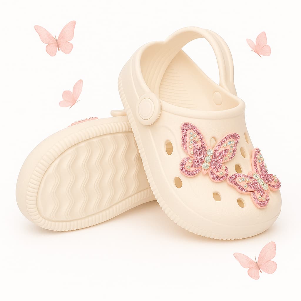 Sandalia babuche infantil menina feminino  borboletas strass  lançamento