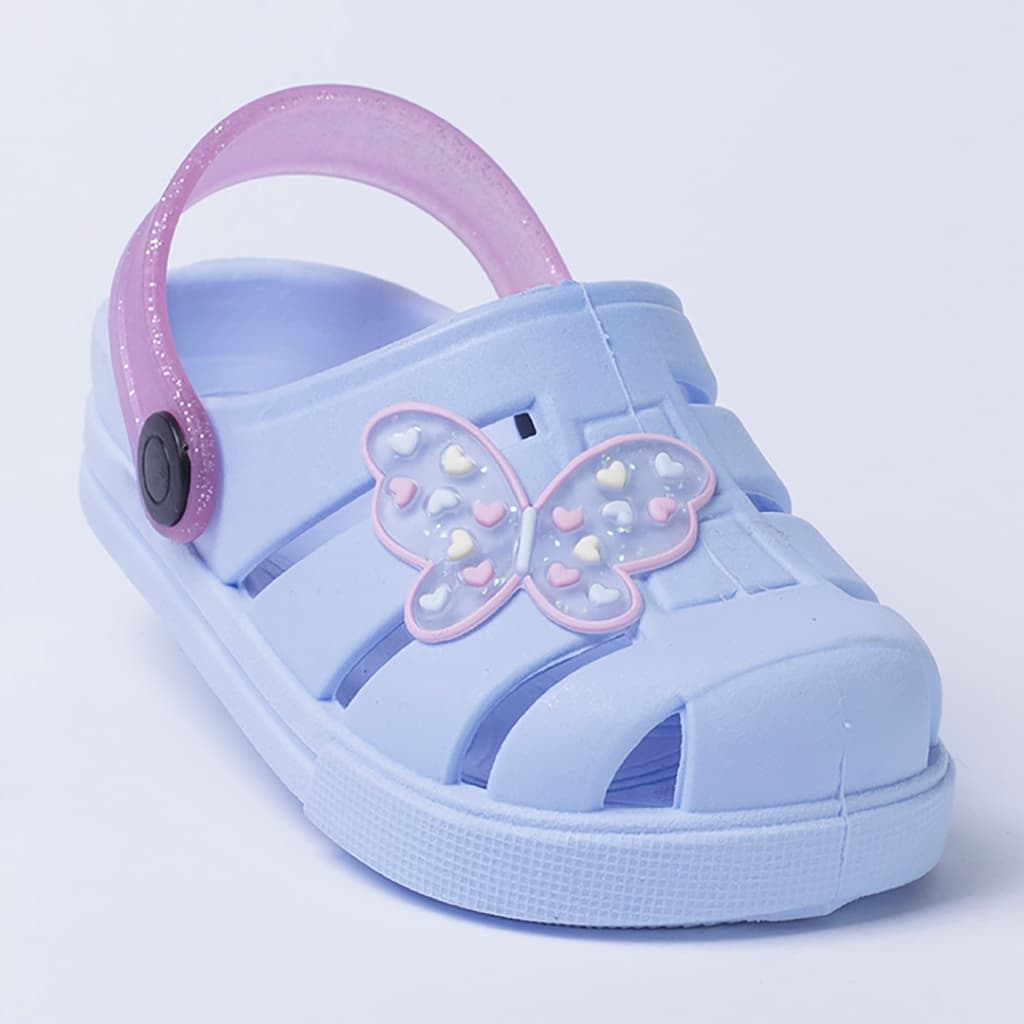 Sandália Infantil Menina Papete Feminina Borboleta Colorida Confortável e Macia