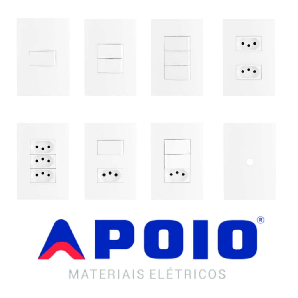 Tomadas 10A/20A Interruptores Paralelo/Simples Placa Cega Linha Modular Lissê Apoio