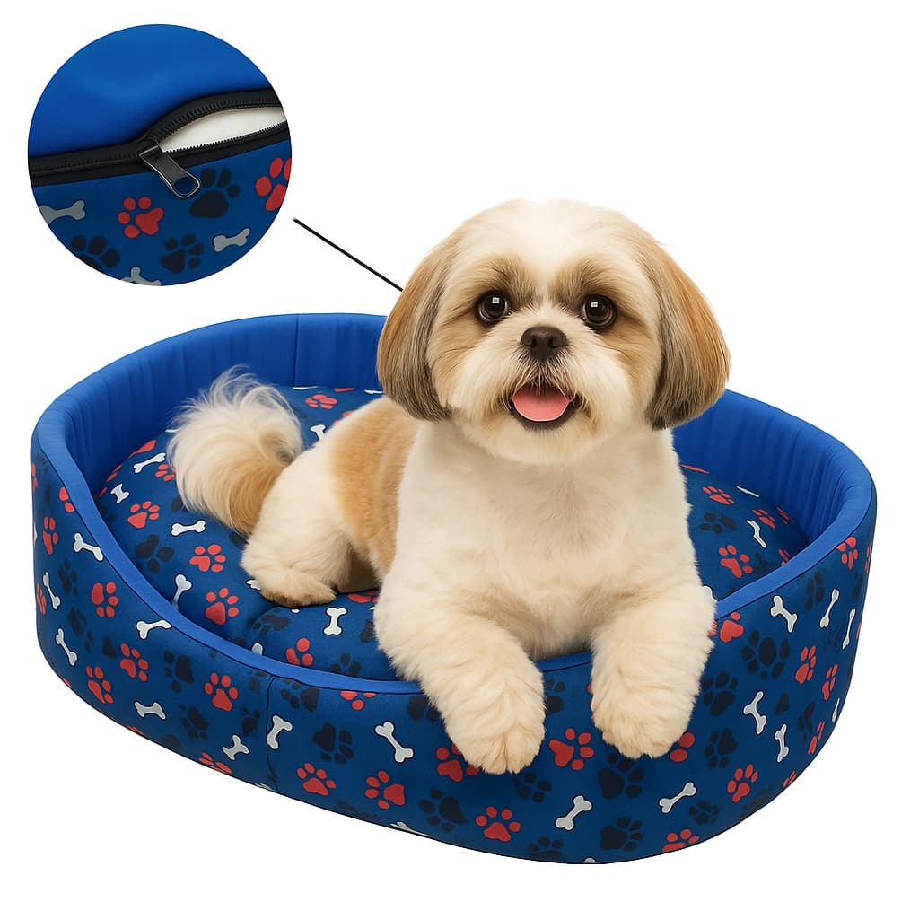 Cama para Cachorro Casinha Caminha Pet Modelo Europa Pequena Lavavel com Ziper