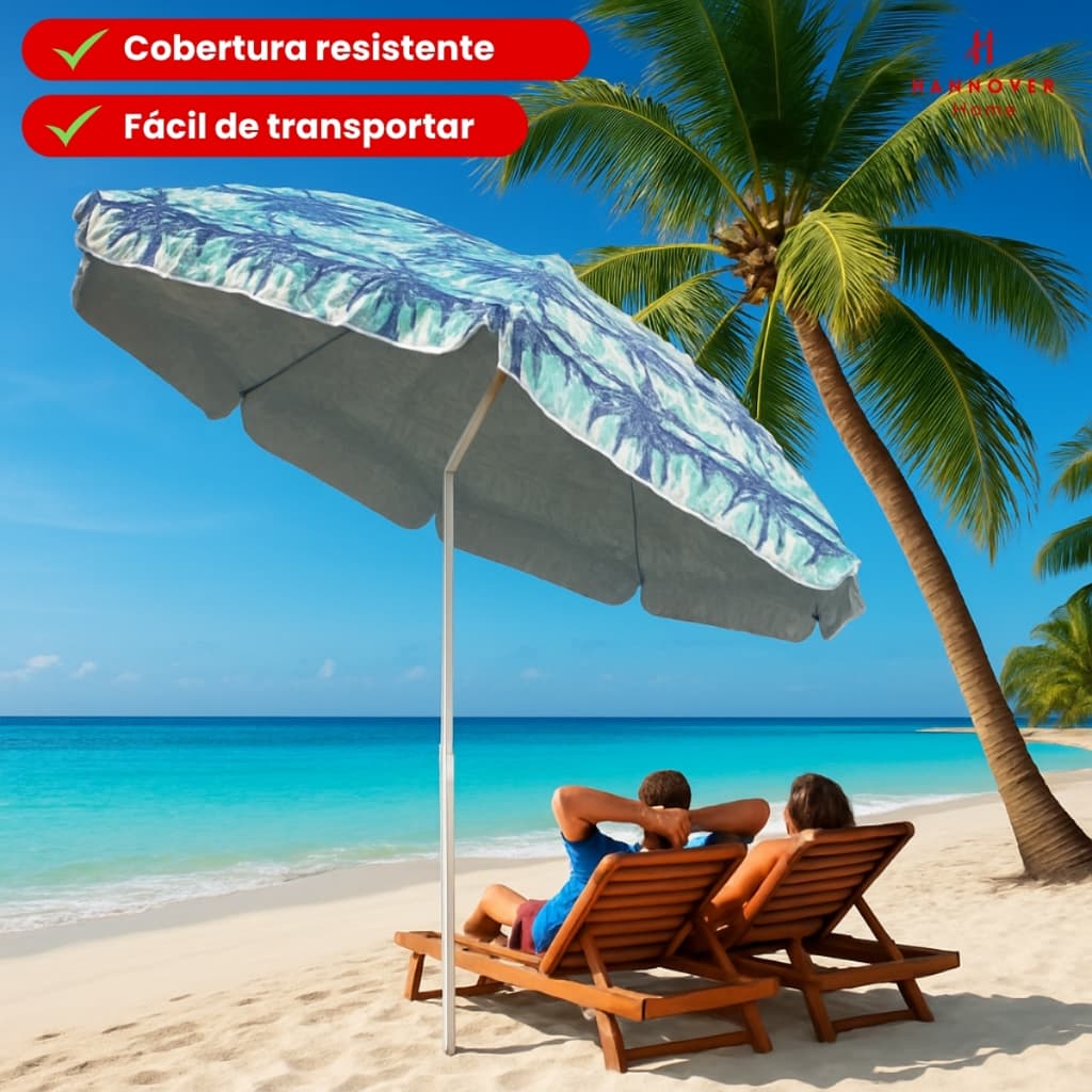 Guarda Sol Gigante 220cmx240cm Praia Reforçado Ajustável Piscina Grande + Bolsa de Transporte