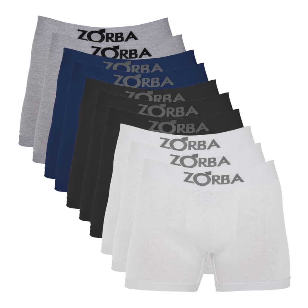 Kit 10 Cuecas Zorba Boxer Algodão Sem Costura 781