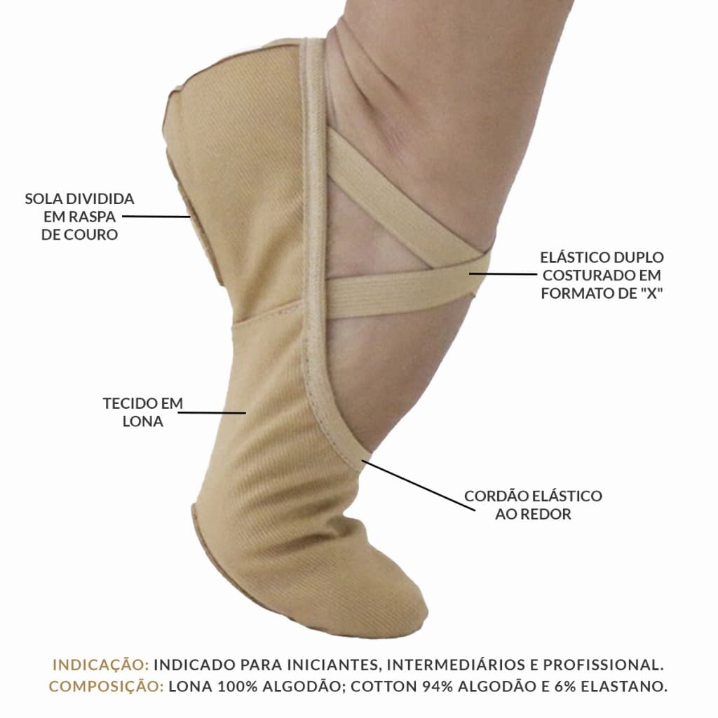 SAPATILHA MEIA PONTA FLEXY DANCIN LONA STRETCH