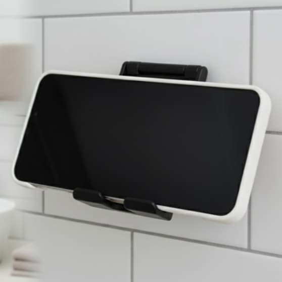 Suporte de Celular para Banheiro e Cozinha com Adesivo Fixa Forte - Suporte de Parede sem Furo