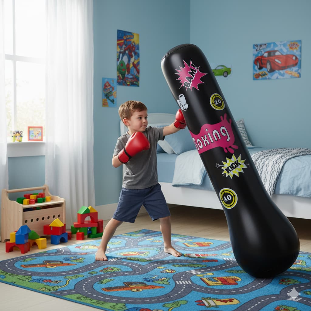 Saco de Pancadas Inflável Infantil 120 m João Bobo Teimoso Brinquedo