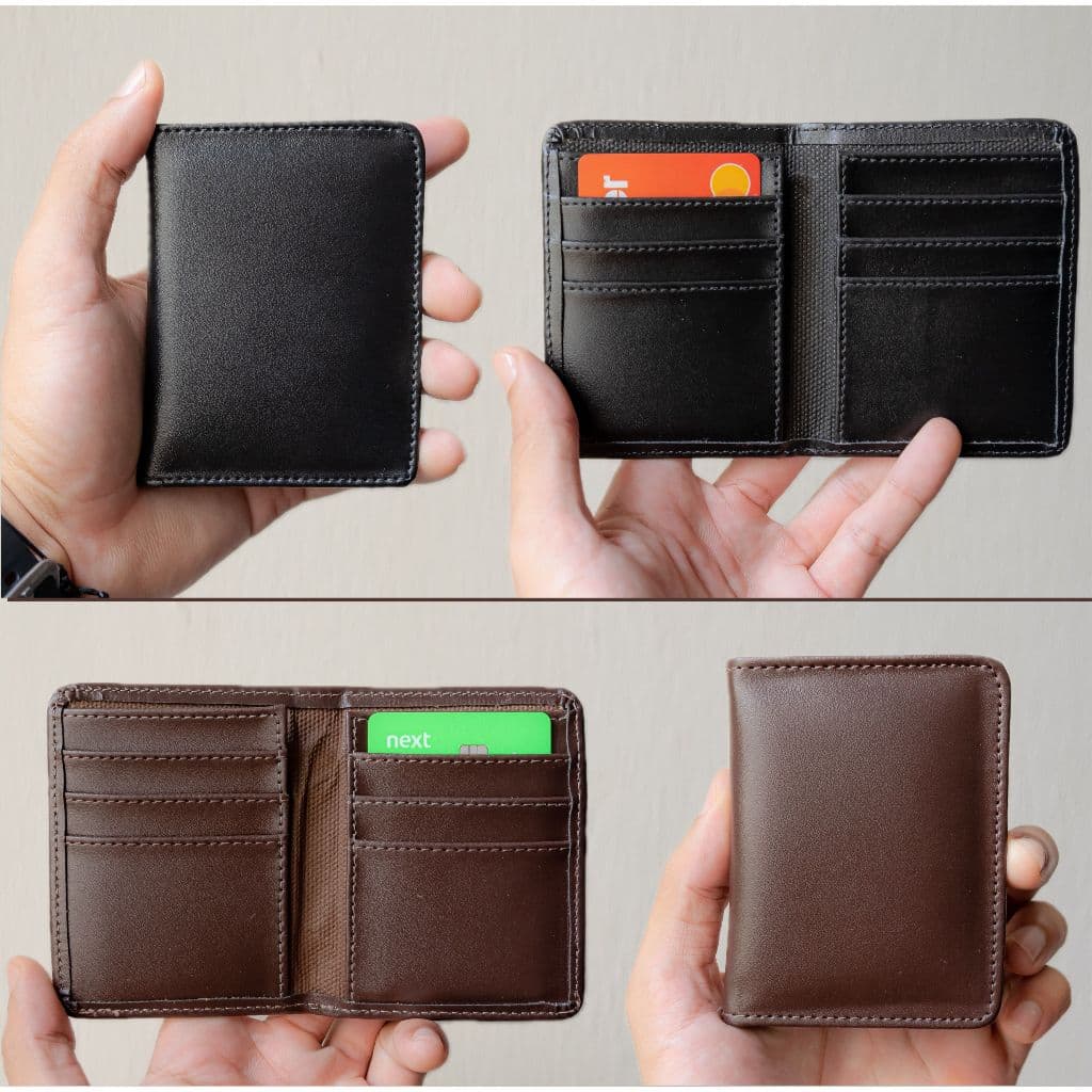 Carteira Porta Cartão Cnh Slim Masculina De Couro Pequena Preta