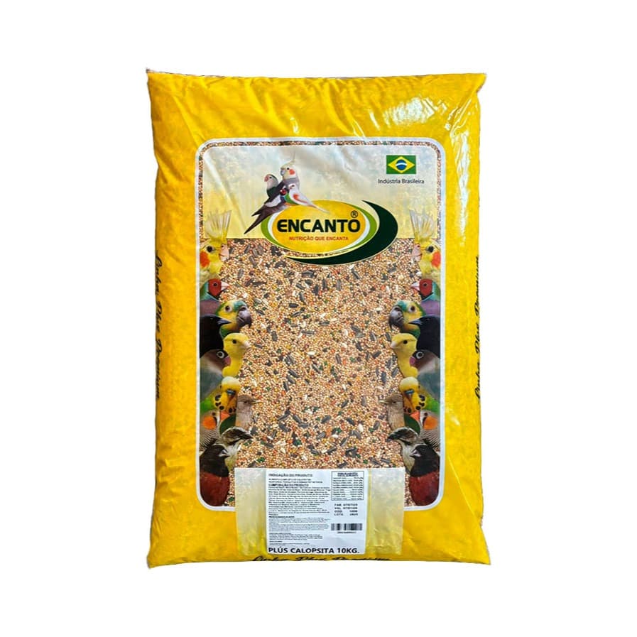 Mistura Plus Para Calopsita Encanto 10kg - ração Mix sementes grãos Aves Completa