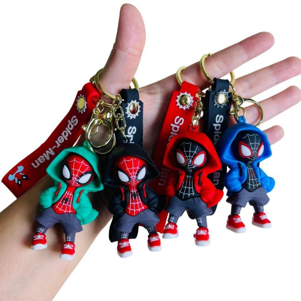 Chaveiro Homem Aranha Capuz 3D Premium Grande Emborrachado Colecionável Bolsa Mochilas